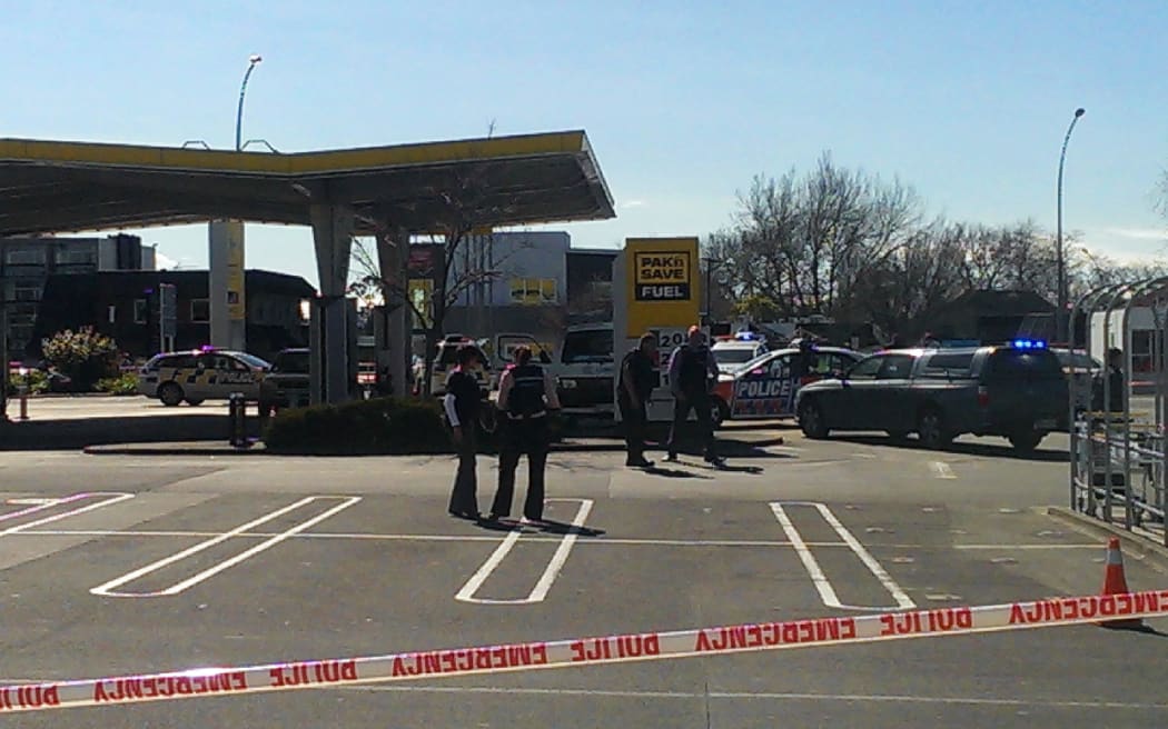 A police pursuit through the streets of Hamilton has ended in a Pak'N Save carpark, with reports of shots being fired.