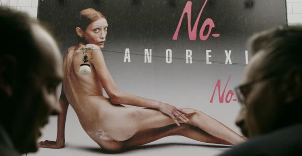 Denial is a symptom - an advertising campaign featuring the photo of an emaciated girl during Milan fashion week.