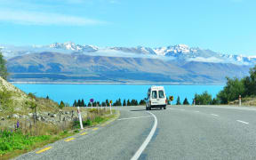 Scenic road to Mount Cook National Park.
