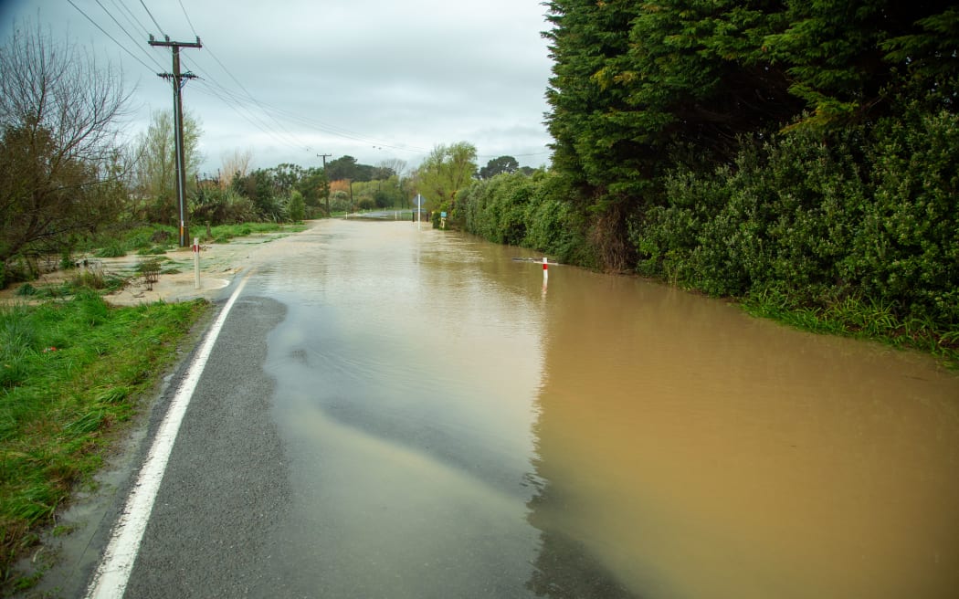 Te Horo Beach Road closed after a day of rain