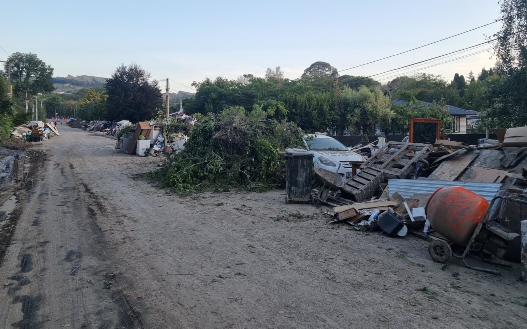 Pictures of Joll Road, Havelock North. The town was largely spared from the cyclone but a small pocket wasn't so lucky. This street backs on to the Mangarau Stream, and was ravaged. A stark contrast to the manicured lawns and neatly trimmed hedges on neighbouring streets.