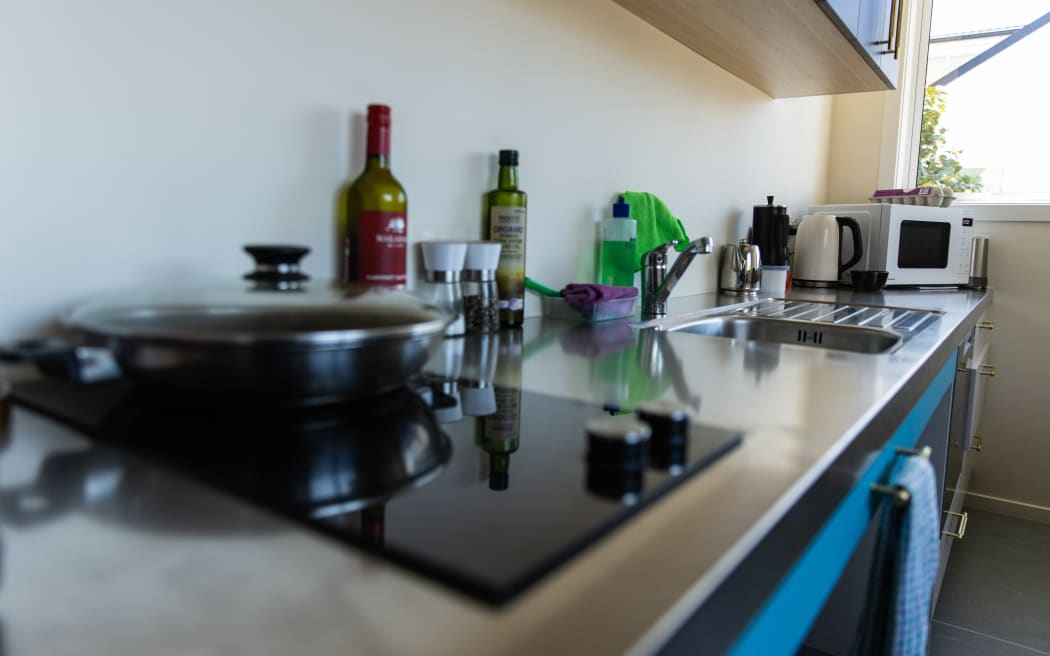 Shane Emeny's kitchen in his house after living in a motel for 4 years