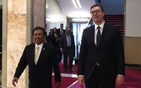 Palau President Tommy Remengesau meets Serbian President Aleksander Vucic.