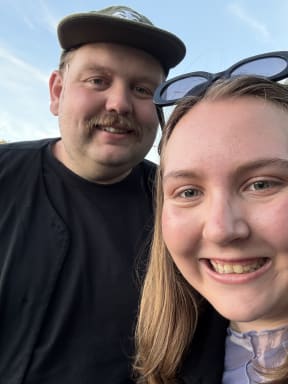 28-year-old Auckland man Finlay (Fin) Bergin with his partner Tara. Fin was diagnosed with stage 3 melanoma on 10 September 2024.