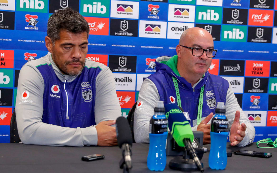 Warriors coach Stephen Kearney and CEO Cameron George.