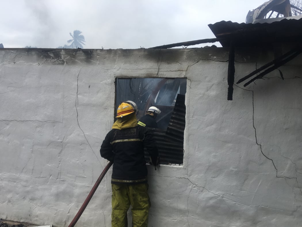 The aftermath of the Raro Mart fire in Rarotonga, Cook Islands