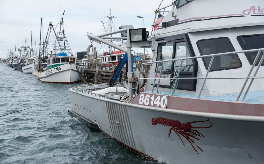 Fishing boats lined up along Bluff wharf.