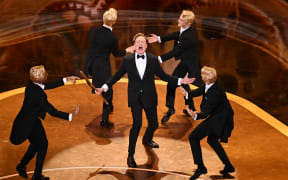 US comedian and host Conan O'Brien performs onstage during the 97th Annual Academy Awards at the Dolby Theatre in Hollywood, California on March 2, 2025. (Photo by Patrick T. Fallon / AFP)