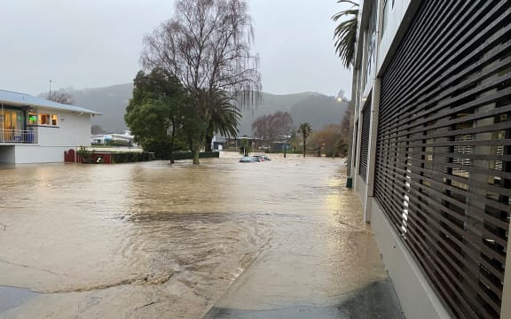 Flooding at Riverside in Nelson on 17 August 2022.