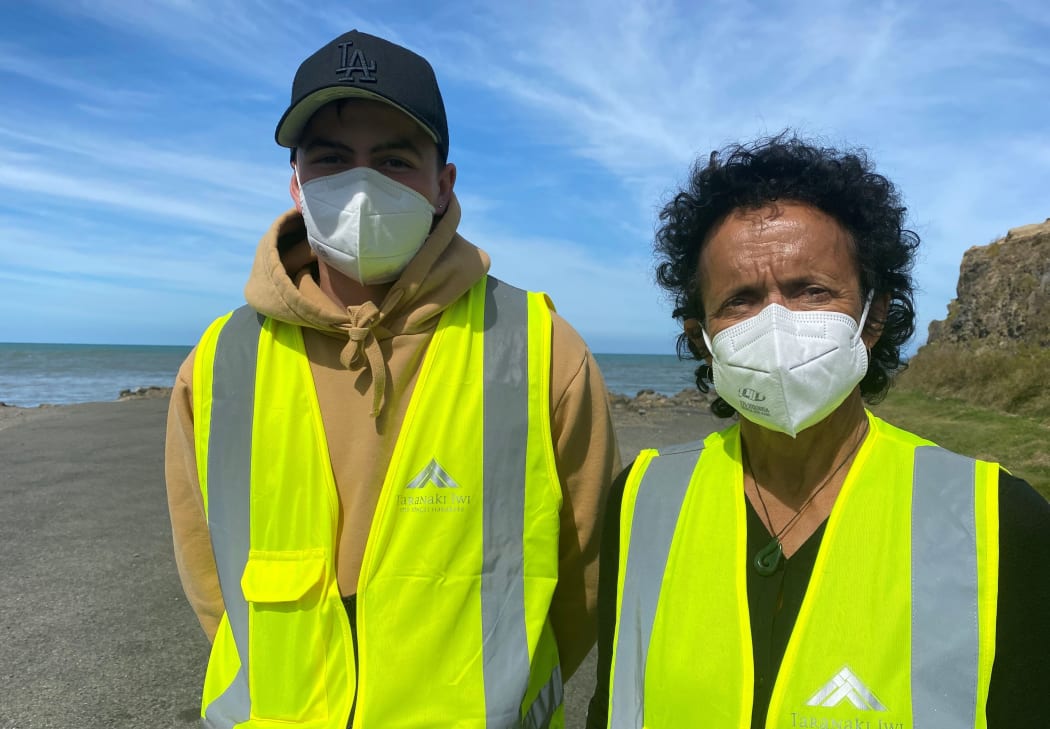apukura Young and her grandson Sean are kaitiaki at Kina Road