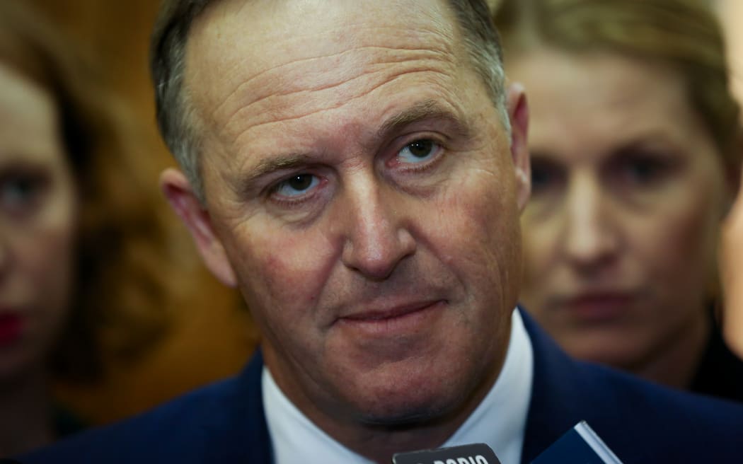Prime Minister John Key during caucus run.