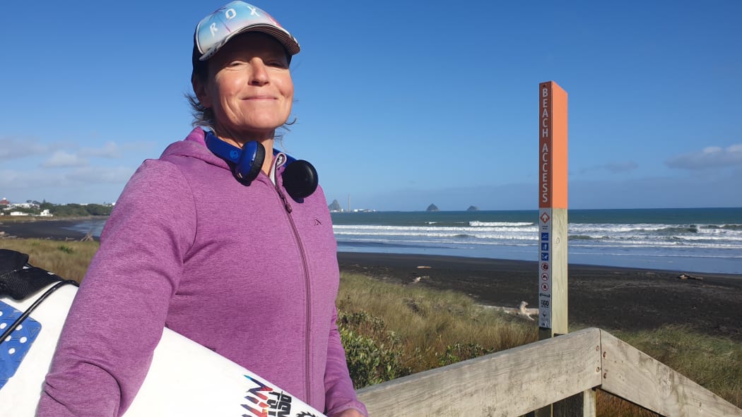 Taranaki surfer Kate Giles.