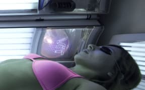 girl on sunbed