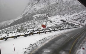 The Milford Road west of the Homer Tunnel on 18 May 2021.