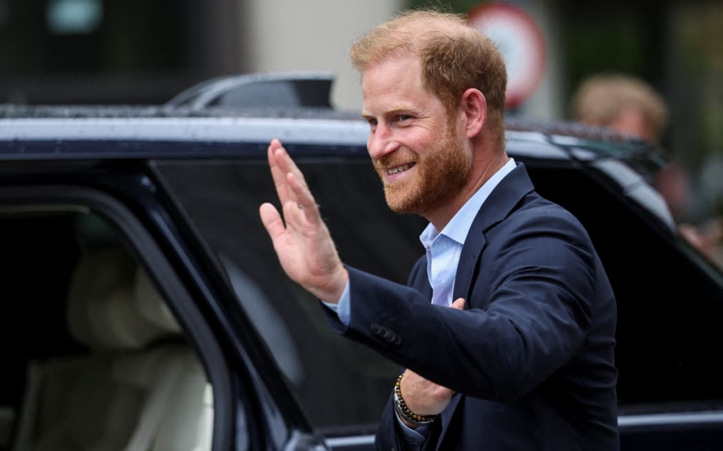 Britain's Prince Harry, Duke of Sussex waves as he departs the Centre for Blast Injury Studies, at the Imperial College in London, on 10 September, 2025.