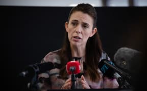 Jacinda Ardern speaks at a Vaccination Clinic in Lower Hutt about the Christchurch Covid cases