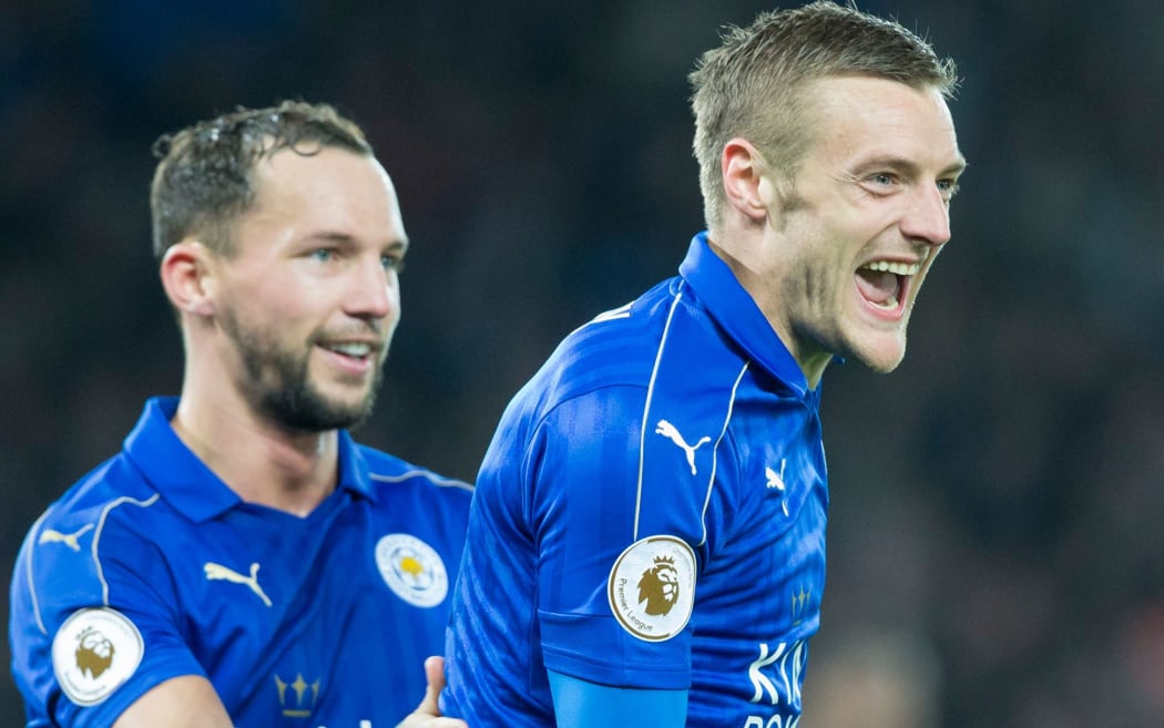A Jamie Vardy (right) equaliser wasn't enough for Leicester.