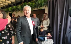 Māori Party co-leader John Tamihere arrives at his election night party in Te Atatū.