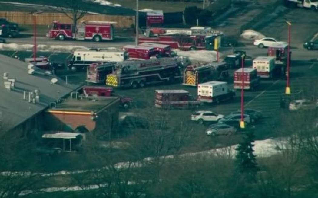 A screenshot of the scene of the shooting in Illinois.