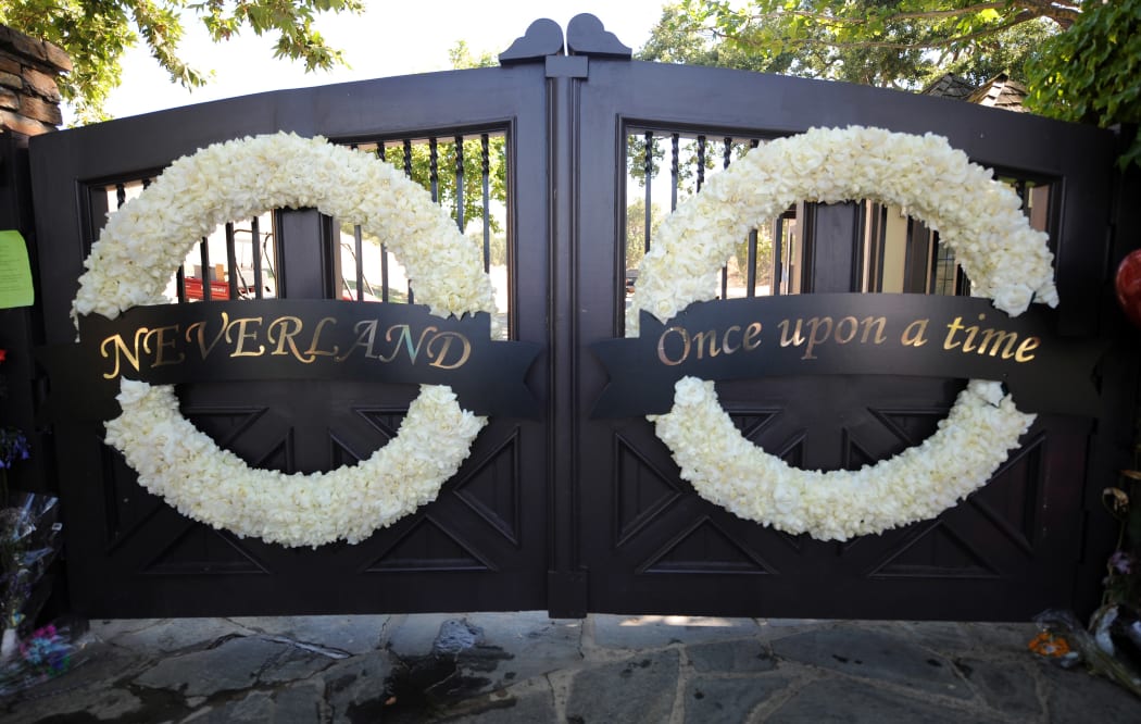 View of the closed gate of Michael Jackson's ranch, Neverland in Los Olivos, California on July 01, 2009 in Los Angeles, California. Michael Jackson died  June 25, 2009, at age 50.