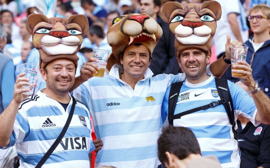 Pumas fans showed the Kiwi crowds how to support their team.