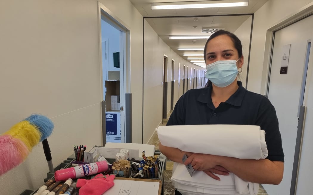 Lorraine Anderson took a job in housekeeping.