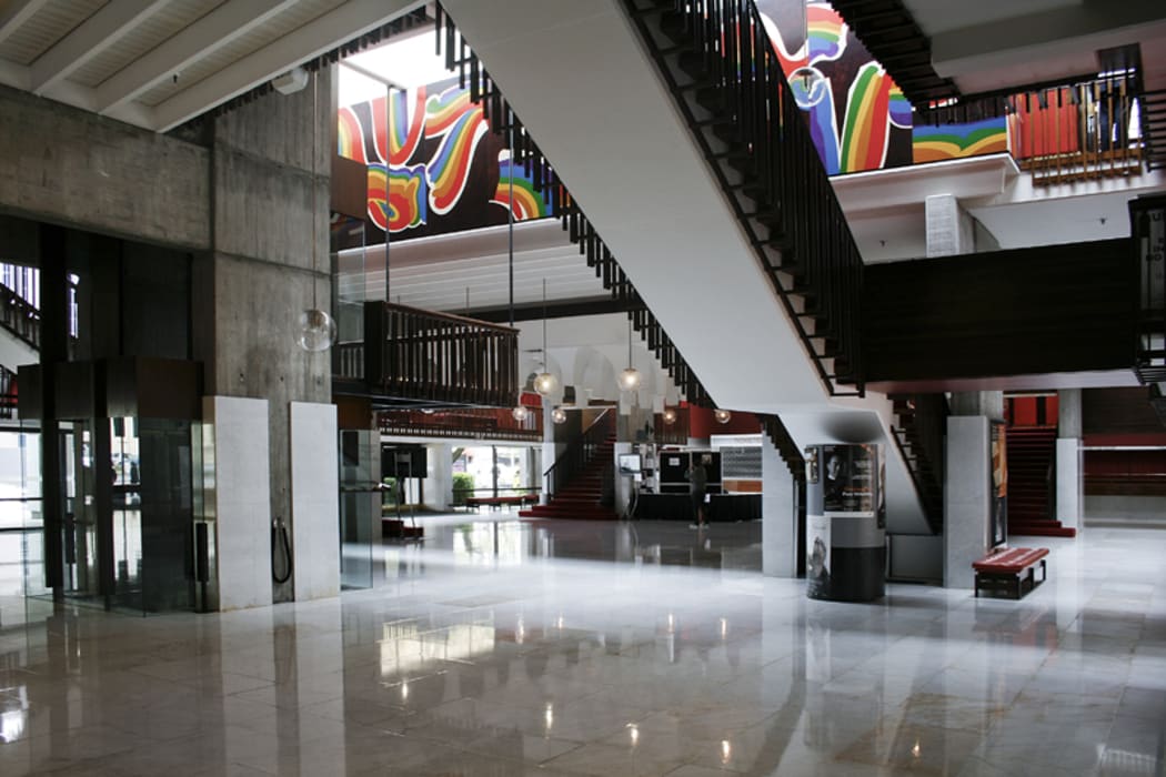 The Town Hall foyer before the quake.