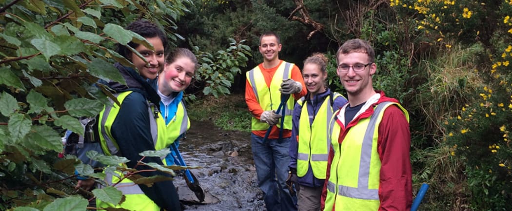 Volunteers at Papakura Stream.