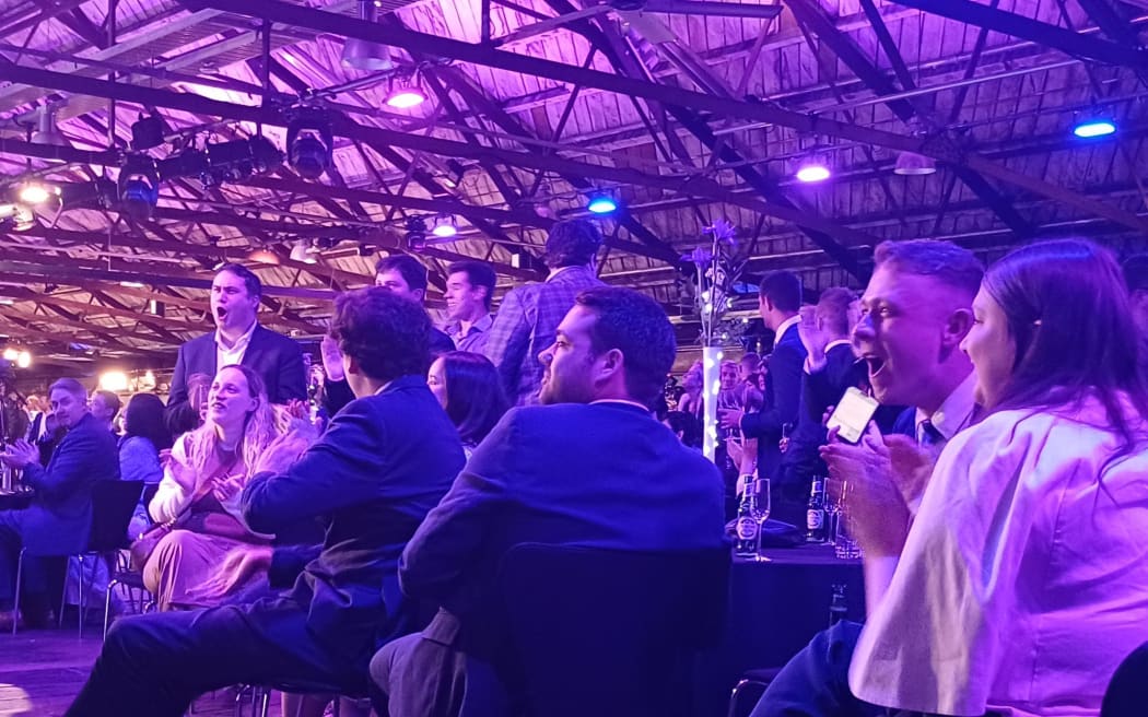 Cheers at the National Party event in Auckland.