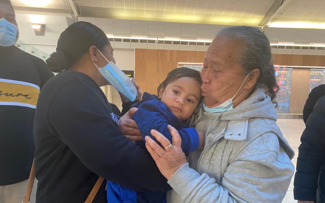 The Mougavalu and Pulehetoa families kissed their 13-month-old baby Harlin Mougavalu-Pulehetoa good-bye. Mum Anzee Mougavalu and her partner Semo Pulehetoa brought him over for health reasons
