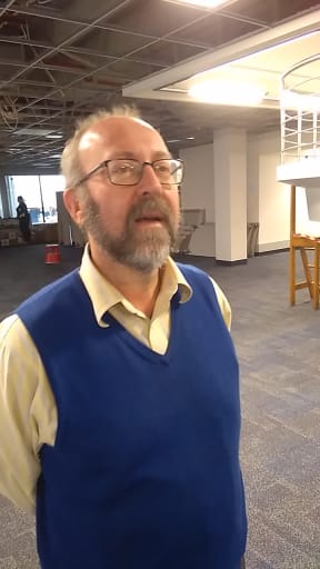 Law librarian Robin Anderson at the library, which is undergoing refurbishment after the damage from the Kaikōura earthquake.