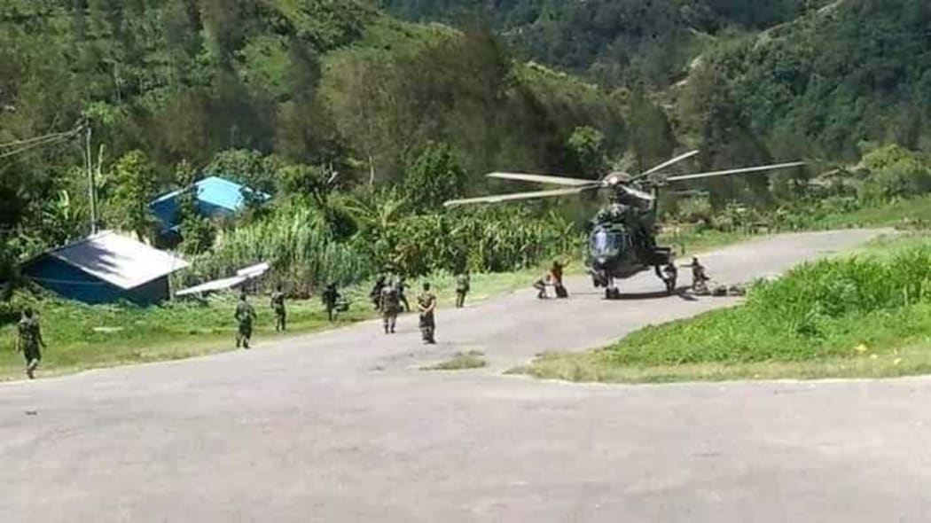 Indonesian military forces conduct operations in Intan Jaya, Papua province.