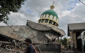 A Mosque damaged by an earthquake at Bayan in Lombok, Indonesia on August 11, 2018.