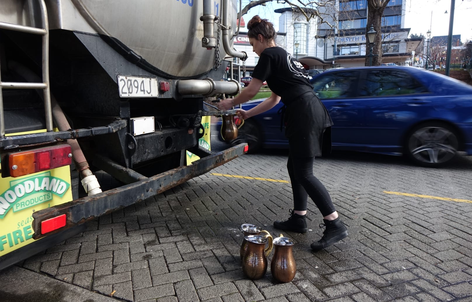 Water tanker in The Octagon, Dunedin city.