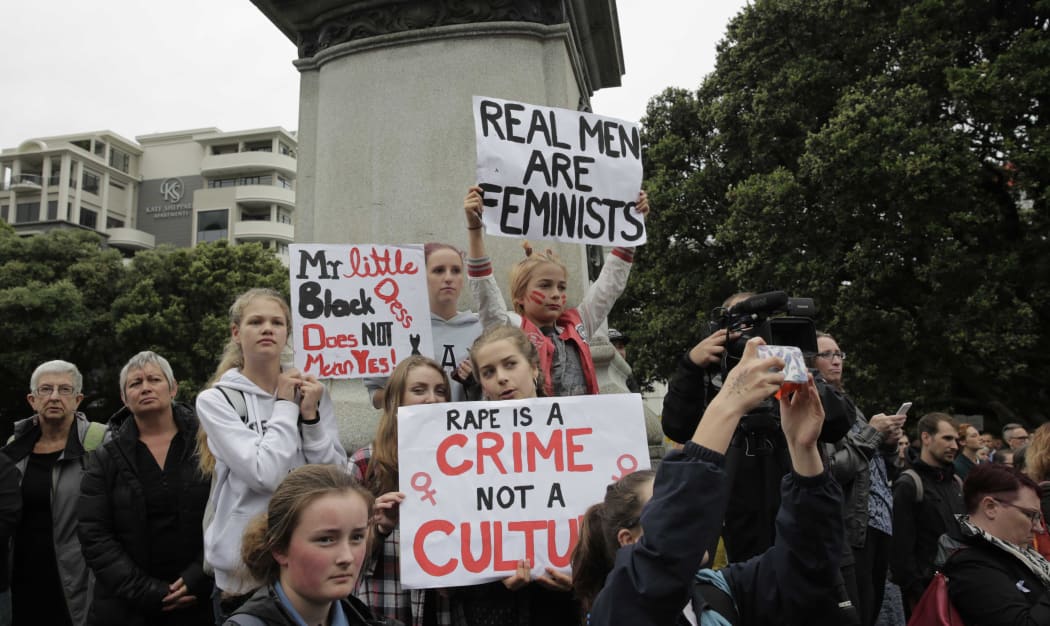 A protester against rape culture.
