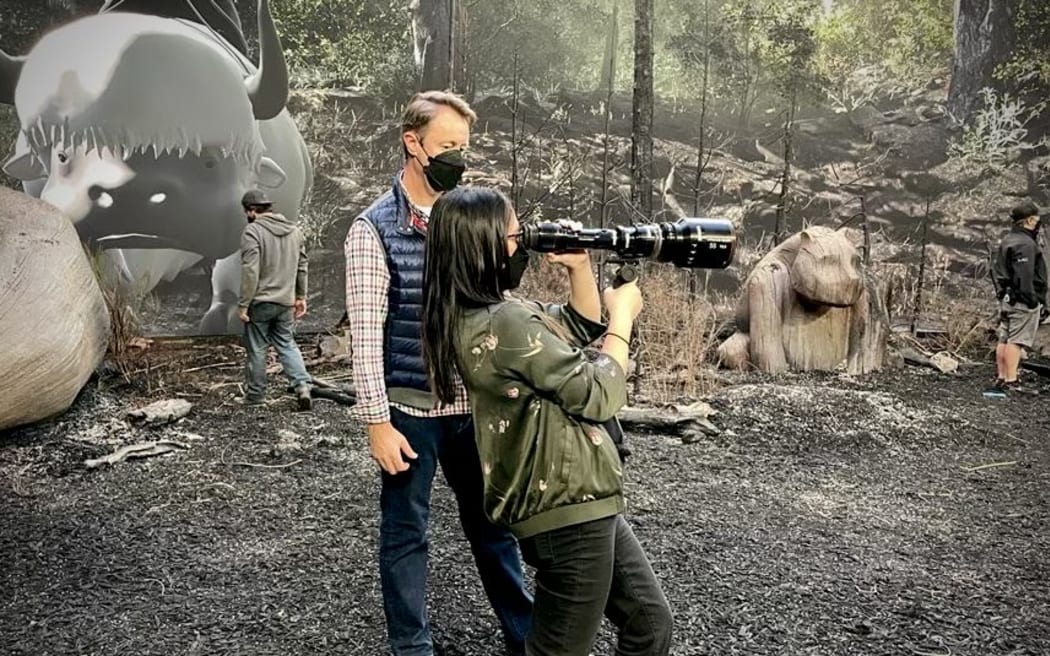 Roseanne Liang on the set of Avatar: The Last Airbender.