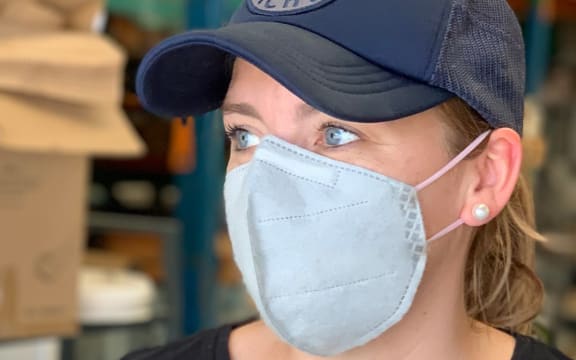 A wool mask designed and made by Auckland company Lanaco.