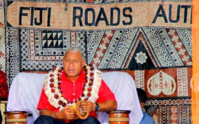 Fiji Prime Minister, Rear Admiral Frank Bainimarama, at Nasau Village, Wainibuka, 2014.