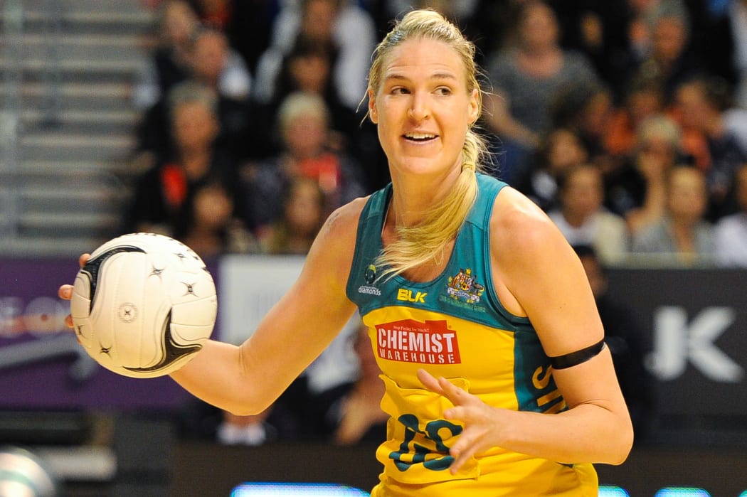 Goal Shoot Caitlin Bassett in action for the Australia Diamonds