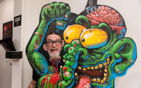 Lance Lones at the Skullduggery Art Show in Wellington