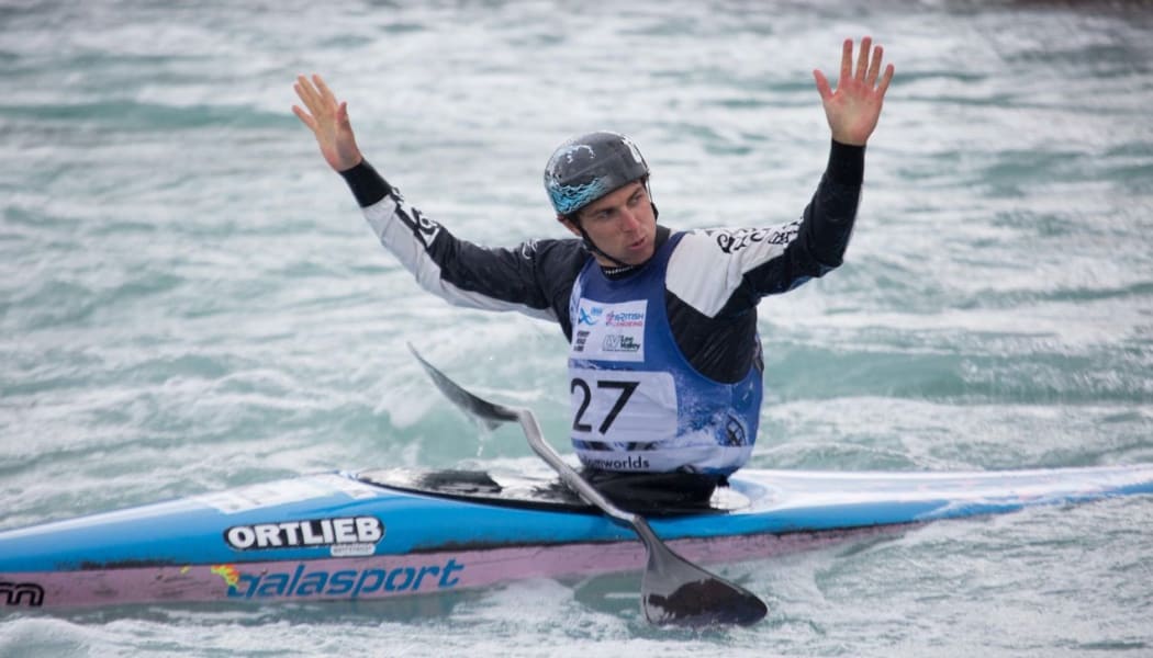 Mike Dawson celebrates his fastest time