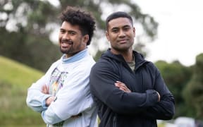 Ardie and Julian Savea at Hurricanes training.