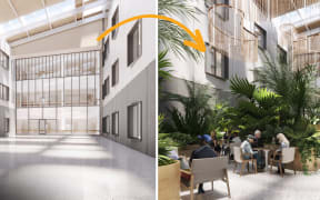 A render of North Shore Hospital Healing Garden.