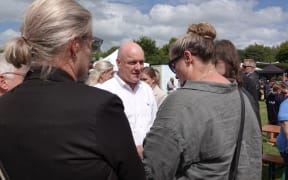 Christopher Luxon mixes with crowd at the Cyclone Gabrielle Appreciation Day