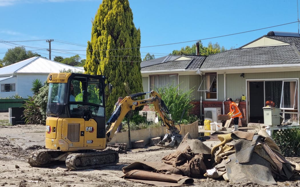 Clean up in Wairoa following Cyclone Gabrielle.