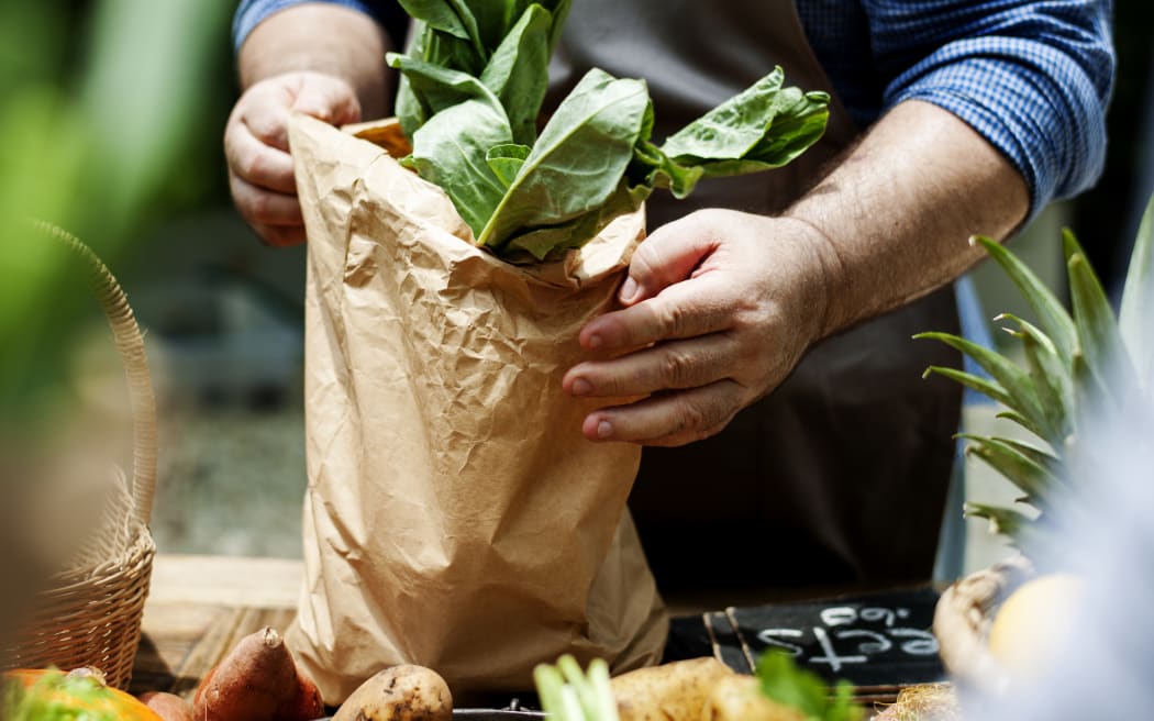 Organic fresh produce / vegetables at market.