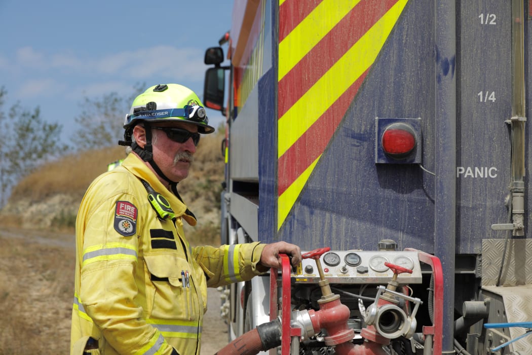 An unnamed (at this stage) firefighter at the Nelson fire.