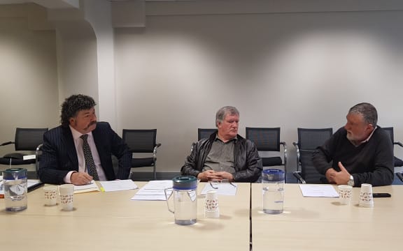 Left to right - Simon Meikle, Warren Derbie and Kevin O'Sullivan .