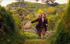 Bilbo Baggins leaving Hobbiton on his quest. There are now guided tours of the set near Matamata.
