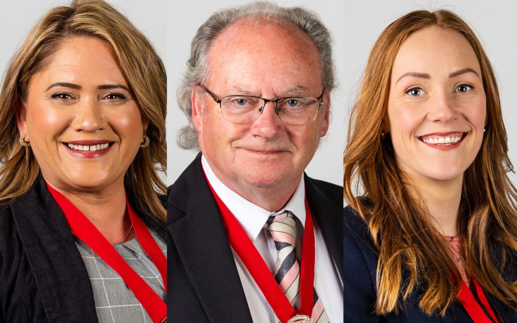 McCrone's beliefs have been condemned by Invercargill councillors (from left) Ria Bond, Tom Campbell and Alex Crackett.